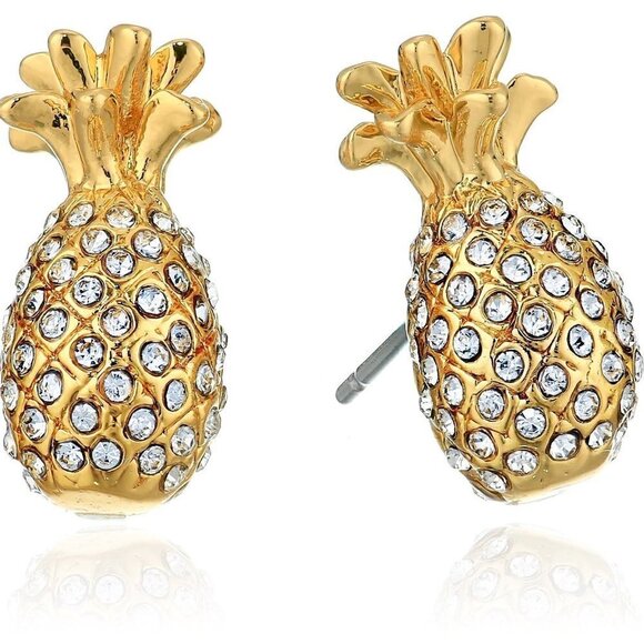 Kate Spade New York By the Pool Pave Pineapple Mini Stud Earrings - Picture 1 of 6